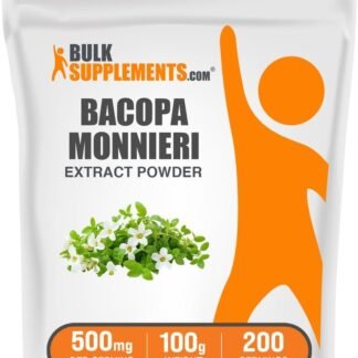 BulkSupplements.com Bacopa Extract Powder - Bacopa Monnieri Supplement, Herbal Supplement - Vegan & Gluten Free, 500mg per Serving, 100g (3.5 oz) (Pack of 1)