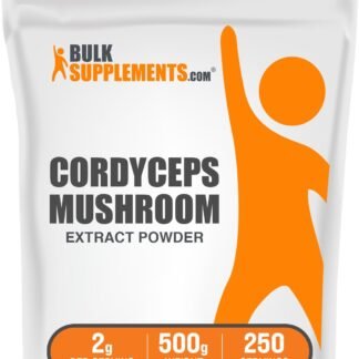 BulkSupplements.com Cordyceps Mushroom Extract Powder - Cordyceps Sinensis, Mushroom Supplement - Vegan & Gluten Free, 2g per Serving, 500g (1.1 lbs) (Pack of 1)