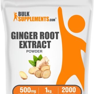 BulkSupplements.com Ginger Root Extract Powder - Ginger Supplement, Ginger Root Powder - Herbal Supplement, Gluten Free, 500mg per Serving, 1kg (2.2 lbs) (Pack of 1)