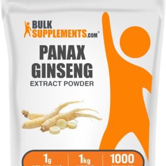 BulkSupplements.com Ginseng Root Extract Powder - Panax Ginseng Supplement, Herbal Supplement - Vegan & Gluten Free, 1g per Serving, 1kg (2.2 lbs) (Pack of 1)