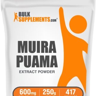 BulkSupplements.com Muira Puama Extract Powder - Muira Puama Supplement, from Muira Puama Bark - Herbal Supplement, Gluten Free, 600mg per Serving, 250g (8.8 oz) (Pack of 1)