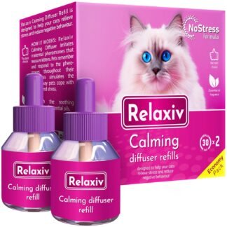 Calming Cat Diffuser Refill & Anti Anxiety Pet Products - Feline Calm Pheromones & Cats Comfort - Stress Relief with New Zone, Fighting with Dogs & Behavior Control (2 Pack...