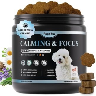 Calming Chews for Dogs – Calming Treats for Anxiety, Stress, Separation, Travel & Thunder, Non-Drowsy Alternative to Melatonin, Calm & Focus with Chamomile & Ashwagandha, Bacon...