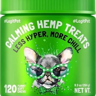 Calming Hemp Treats for Dogs Made in USA Organic Hemp Natural Separation Aid Helps Barking, Chewing, Thunder, Fireworks, Aggressive Behavior Soothing Stress Relief Natural...
