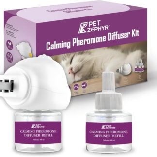 Cat Calming Pheromone Diffuser - 1 Diffuser Head & 2 Refills for 60 Days - Anxiety Relief Cat Essentials Products - Calm Cats Accessories - Cat Pee Prevention Supplies