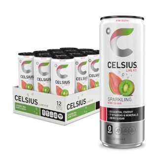 CELSIUS Sparkling Kiwi Guava, Functional Essential Energy Drink 12 Fl Oz (Pack of 12)