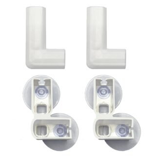 Clear Dog Playpen Connector Buckles for SOLOWINNER Dog Pen, Easy to Install and Remove Dog Playpen Attachment (Positive L, 23.6" H, Top+Bottom)