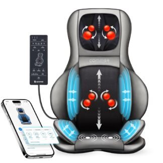 COMFIER Shiatsu Neck Back Massager with Heat and Compression,Adjustable Neck Rollers,App Control 2D or 3D Deep Tissue Kneading Massage Chair Pad, Chair Massager,Ideal Gifts for...