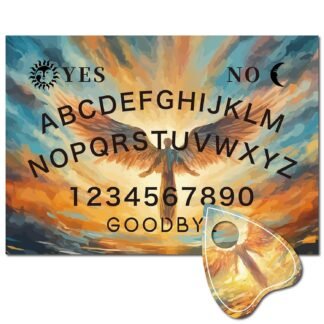 CREATCABIN Angel Fairy Pendulum Dowsing Divination Board Wooden Spirit Board Pendulum Board Talking Board Kit Metaphysical Message with Planchette for Witchcraft Altar Supplies...