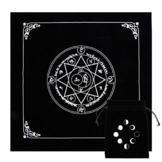 CREATCABIN Pentagram Altar Cloth Kit Tapestry Tablecloth Pendulum Divination Spiritual Cloth with Tarot Card Bag Square Celestial Tarot Witchcraft Supplies Witch Decor for Witch...