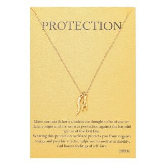 Cute Italian Horn Pendant Necklace for Women Protection Amulet Jewelry 18K Gold plated