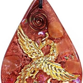 Day Day Up Phoenix Bird Pendant With Natural Agate Stone Necklace Orgone Pendant Rope Chain For Women Healing Crystal Jewelry Adjustable