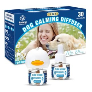 Dog Calming Pheromones Diffuser: 3-in-1 Kit Appeasing Pheromone Diffuser to Calm (1 Plugin+2x48ml Refills) for Comfort Reduces Stress Anxiety, Long-Lasting Appeasing Pheromone...