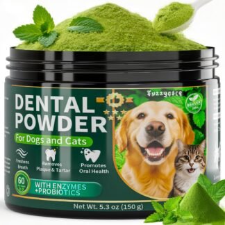 Dog Dental Powder, Dog Teeth Cleaning Powder with Natural Herbal Blend, Plaque Off Pet Tooth Cleaning lab co, Targets Tartar & Reduces Plaque & Bad Breath for Dogs & Cats, Mint...