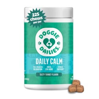 Doggie Dailies Calming Chews for Dogs - Melatonin for Dogs with Chamomile to Help Manage Stress Relief - Calm & Relaxation During Thunderstorms, Fireworks, Travel, & Separation...