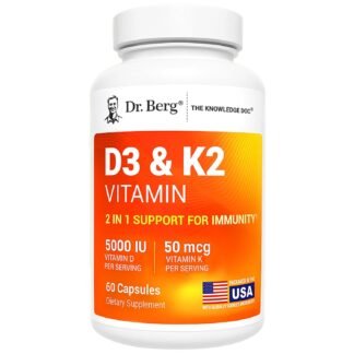 Dr Berg Maximum Strength 2-in-1 Vitamin D3 K2 5000 IU | Naturally Derived D3 | 4X Lab-Tested Verified | High Absorption Formula | K2 D3 Vitamin Supplement - 60 Capsules - lunas-mystic-emporium.com Dr. Berg Maximum Strength 2-in-1 Vitamin D3 K2 5000 IU | Naturally Derived D3 | 4X Lab-Tested & Verified | High Absorption Formula | K2 D3 Vitamin Supplement - 60 Capsules