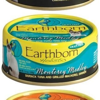 Earthborn Holistic Wet Cat Food Variety Pack - 3 Flavors (Catalina Catch, Chicken Catcciatori, and Monterey Medley) - 5.5 Ounces Each (12 Cans Total)