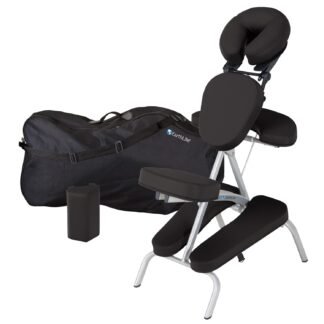 EARTHLITE Portable Massage Chair Package VORTEX - Portable, Compact, Strong and Lightweight incl. Carry Case, Sternum Pad & Strap (15lbs)