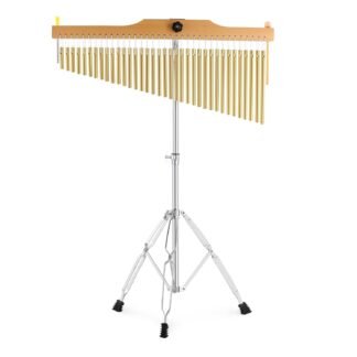 EASTROCK 36 Note Chimes Musical Instruments Percussion Instrument Single-row Chime Bar Chimes Percussion Height-Adjustable Stand Gold