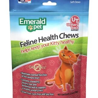 Emerald Pet Feline Health Chews UT Support — Natural Grain Free Urinary Tract Health Cat Chews — Cat Urinary Supplements with Cranberry, Chicory Root, and Dandelion Leaf Extract...