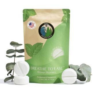 Eucalyptus Shower Steamers by Terra Essentials – 12 Showers Aromatherapy Tablets with Eucalyptus & Mint, Natural, Made in USA, Stress Relief & Relaxation Gift