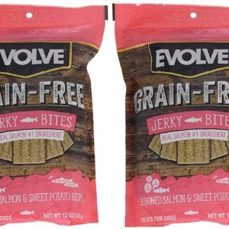 Evolve GrainFree Dog Treats: Salmon & Sweet Potato Jerky Bites, 2 (12 Ounce Pack) Bundle