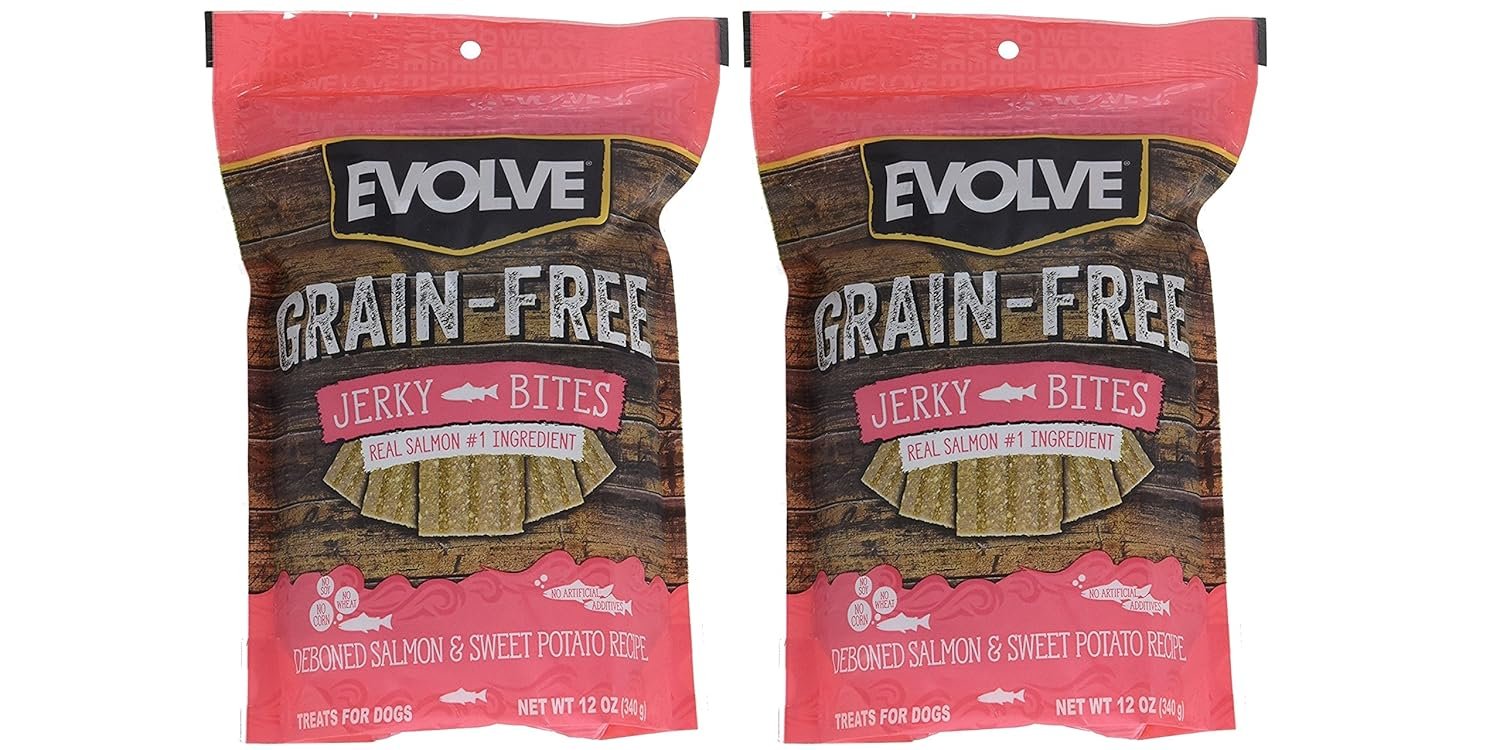 Evolve GrainFree Dog Treats Salmon Sweet Potato Jerky Bites 2 12 Ounce Pack Bundle - lunas-mystic-emporium.com Evolve GrainFree Dog Treats: Salmon & Sweet Potato Jerky Bites, 2 (12 Ounce Pack) Bundle