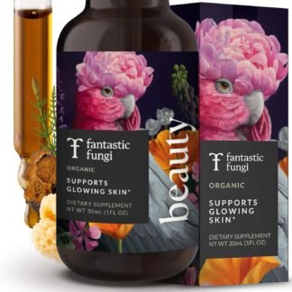 Fantastic Fungi Beauty Elixir with Tremella Mushroom Extract, Chaga Mushroom Extract, Horsetail & Acerola - Organic Drops for Healthy Hair, Skin & Nails - Formulated in USA - 30...