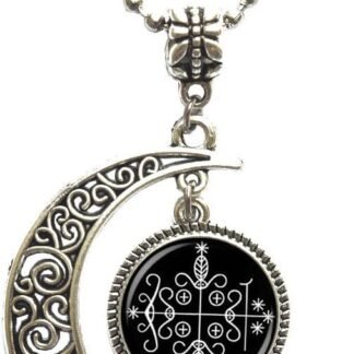 Fashion papa legba Voodoo Pendant Ritual Altar Pendant Occult Medallion Pendant Necklace Jewelry，PU195 (Silver)