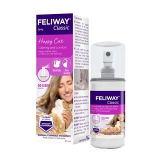 FELIWAY® Classic Cat Calming Spray, 60ml - Comforts Cats at Home and On the Go and Helps to Calm During Travel