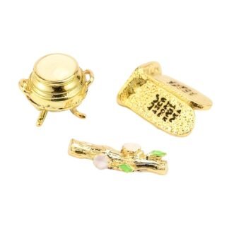 Fenteer Ark of The Covenant Decor 3 Piece Set Adornment Decorative Centerpiece Religious Decorations Metal Crafts for Table Farmhouse, Small Size Set