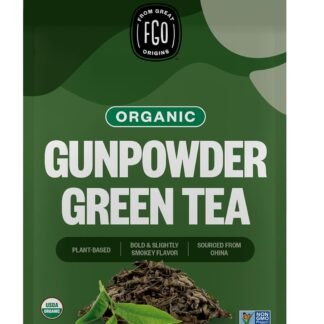 FGO Organic Gunpowder Green Tea, Loose Leaf, 16oz Bulk Resealable Bag, Packaging May Vary (Pack of 1)