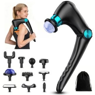 Folding Massage Gun with Heat & Cold Therapy, Muscle Recovery Massager, Deep Tissue Percussion Massagers with 9 Speeds for Back, Shoulders, Legs, 10 Attachments, Portable with...