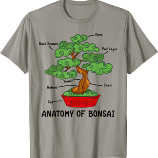 Funny Anatomy Of Bonsai Tree Gardening Zen Art Tree Of Life T-Shirt