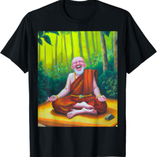 Funny Meditation Tee Guru Laughing Zen Buddha Meditation T-Shirt