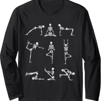 Funny Skeletons Doing Yoga Meditation Buddha Zen Long Sleeve T-Shirt
