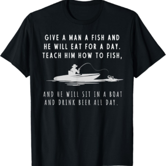Funny Zen AF Give a man a fish Men's Birthday T-Shirt