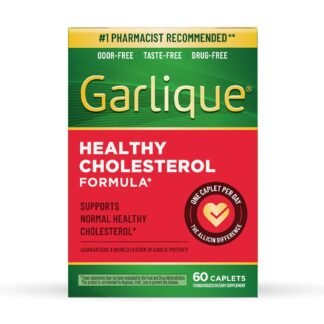 Garlique Garlic Extract Supplement, Healthy Cholesterol Formula, Odorless & Vegan, 60 Caplets