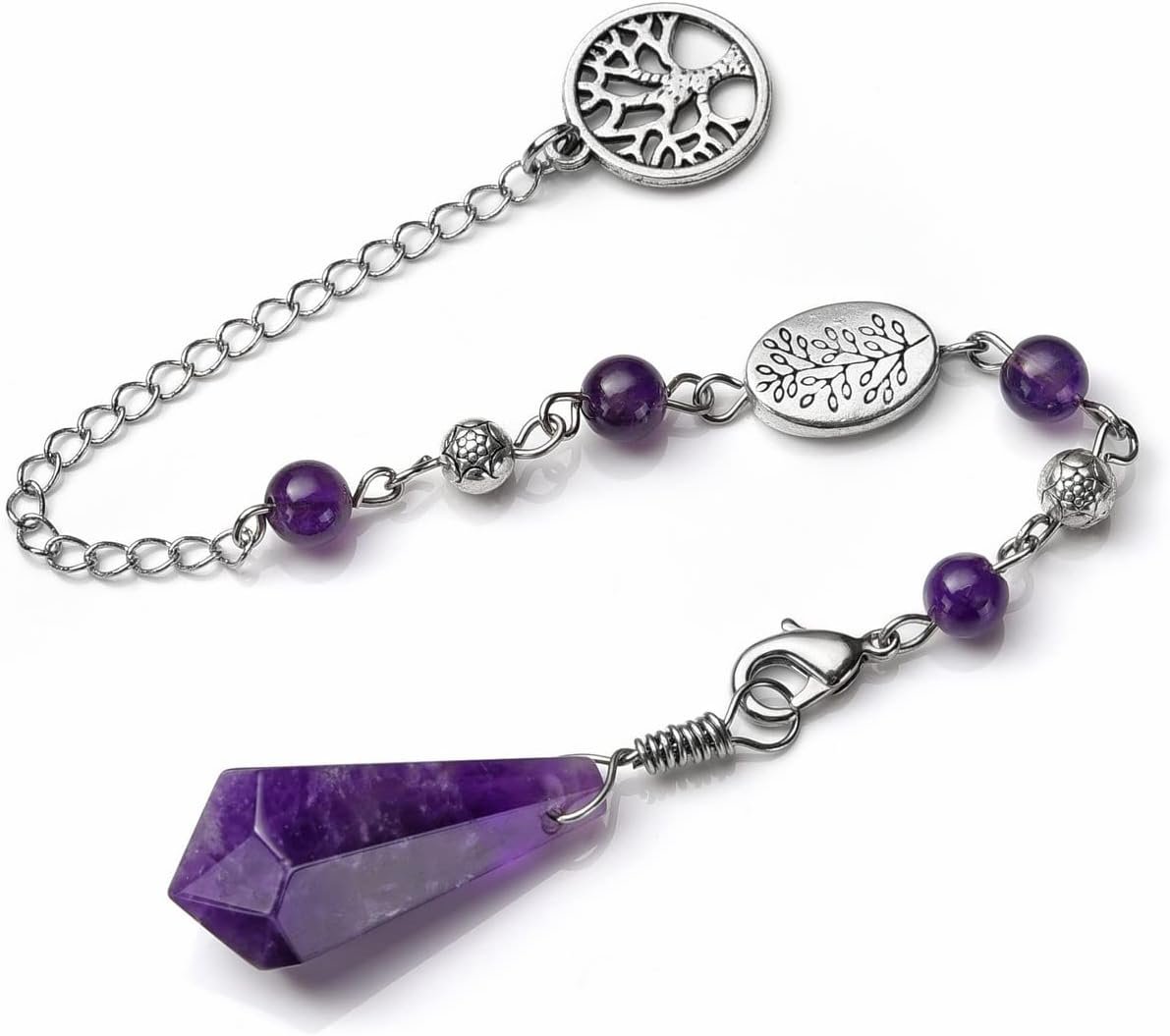 GEHECRST Amethyst Crystal Pendulum for Divination Natural Healing Crystal Stone Point Dowsing Pendulum Gemstone Pendulum Pendants for Wicca Witchcraft Energy Balancing - lunas-mystic-emporium.com GEHECRST Amethyst Crystal Pendulum for Divination Natural Healing Crystal Stone Point Dowsing Pendulum Gemstone Pendulum Pendants for Wicca Witchcraft Energy Balancing...