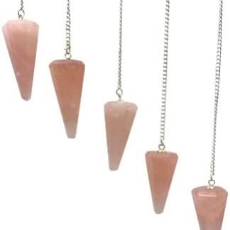 GEMSCITE Lot of 5 Pieces ROSE QUARTZ Gemstone Pendulums Fashion Powerful Meditation Psychic Success Gift FengShui Reiki Dowsing Energy Wellness Crystal Healing Metaphysical from...