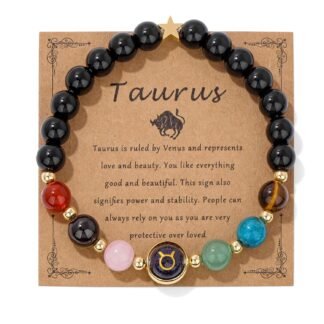 GolbalJew Zodiac Bracelets for Women 12 Constellations Healing Crystal Stone Beads Bracelet Birthday Zodiac Gifts Horoscope Spiritual Bracelet