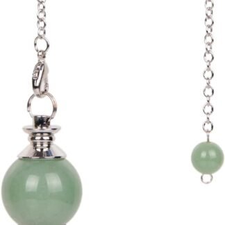 Green Aventurine Pendulum Ball Shape Natural Chakra Stone Pendulums Divination Tools Reiki Dowsing with Silver Chain - Handmade Raw Scrying Gemstone Accessories - lunas-mystic-emporium.com Green Aventurine Pendulum Ball Shape Natural Chakra Stone Pendulums Divination Tools Reiki Dowsing with Silver Chain - Handmade Raw Scrying Gemstone Accessories
