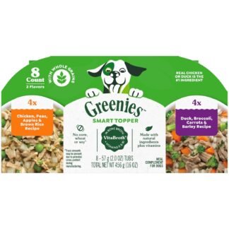 Greenies Smart Topper High Protein Wet Mix-in for Dogs, Chicken, Peas, Apples, and Brown Rice Recipe & Duck, Broccoli, Carrots and Barley Recipe Variety Pack with Whole Grains,...