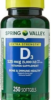 H4U Extra Strength Vitamin D3 5000 IU (125 mcg) Softgels | Supports Bone, Teeth & Immune Health | High Potency Sunshine Vitamin | Easy-to-Swallow Supplement | 250 Count