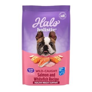 Halo Holistic Small Breed Dog Food, Wild Caught Salmon & Whitefish Recipe, Grain Free Dry Dog Food, for Healthy Weight Support, 3.5 lb Bag