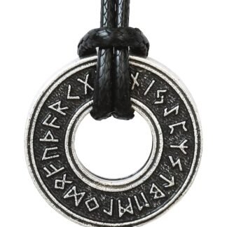 HAQUIL Runes Necklace, Viking Cicle of Runic Alphabet Elder Futhark Letter Pendant, Norse Jewelry Gift for Men