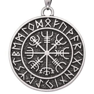 HAQUIL Viking Necklace, Runic Compass Vegvisir Pendant, Norse Jewelry Gift for Men