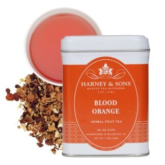 Harney & Sons Blood Orange Fruit Tea| 4 oz Loose Leaf Herbal Tea w Apple Pieces and Raspberry