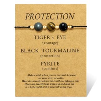 Healing Crystal Bracelet Natural Crystal Stone Bracelets for Women Men Healing and Crystal Stone Bracelets Spiritual Amethyst Protection Bracelet Anxiety Relief Jewelry Gifts