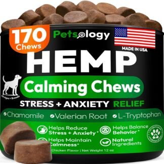 Hemp Calming Chews for Dogs - 170 Dog Calming Chews - Anxiety Relief Treats - Advanced Stress Relief Supplement, Separation Aid, Barking, Fireworks, Melatonin - Hip & Joint...